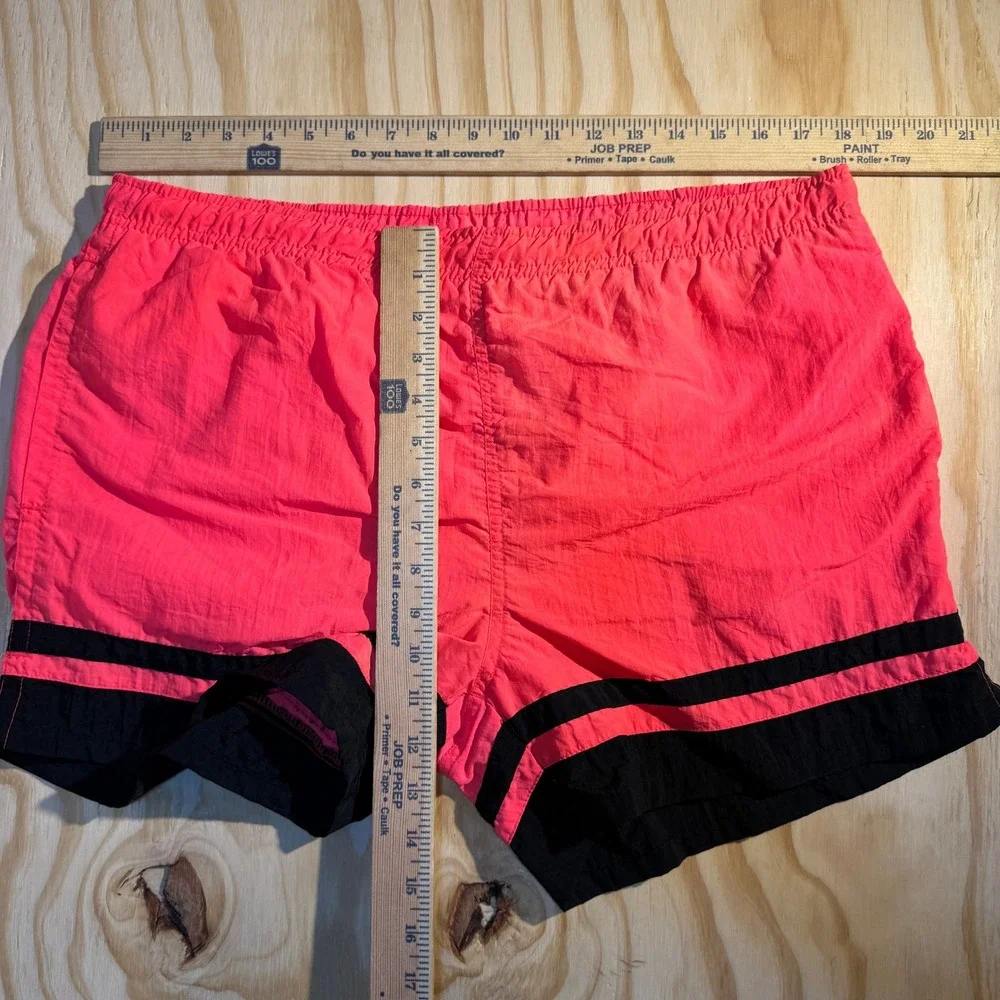 Global Surf Men's Vintage Neon Colorblock Nylon Swim Trunks Pink Size Large